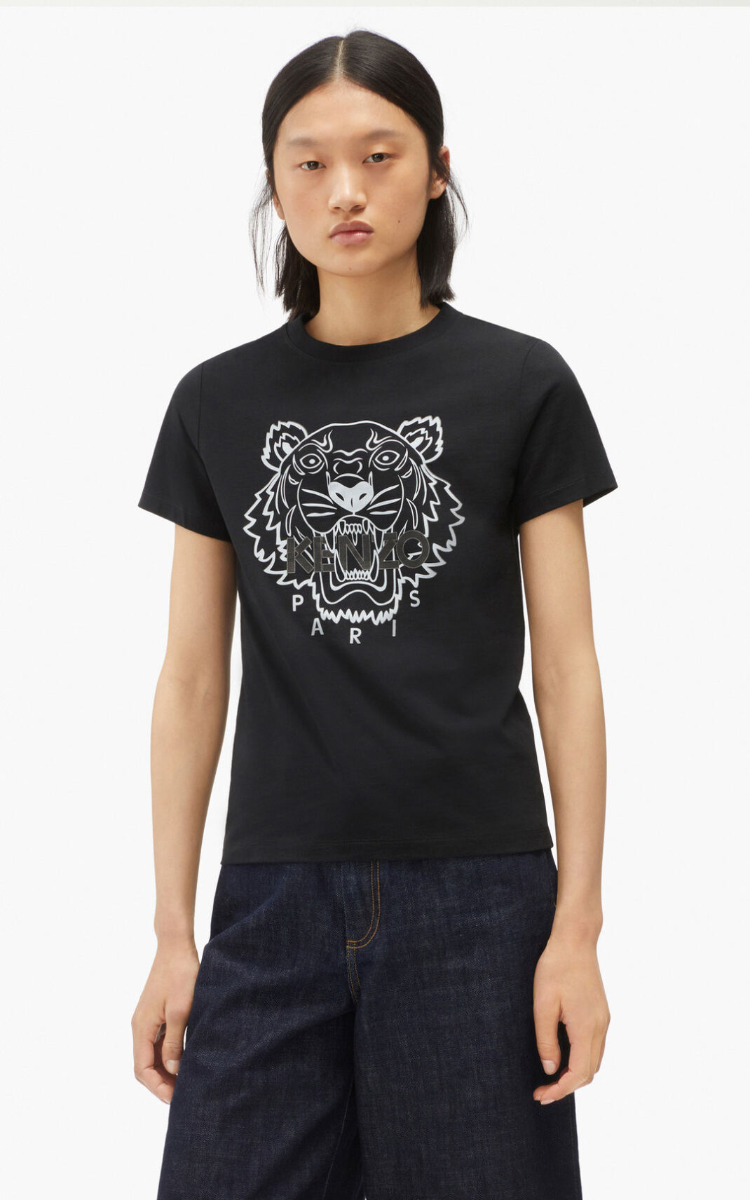 Camisetas Kenzo The Invierno Capsule Tiger Mujer Negras VFH806243